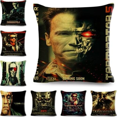 The Terminator T-800 Cushion Cover Decor Classic Movie Robot Warrior Pillowcase Polyester Pillow Case for Sofa Home Car 45x45cm