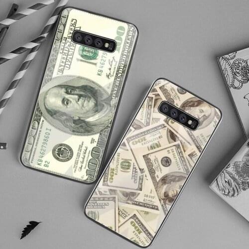 Money Dollars Bill Cash Phone Case Tempered Glass For Samsung S20 Plus S7 S8 S9 S10 Plus Note 8 9 10 Plus