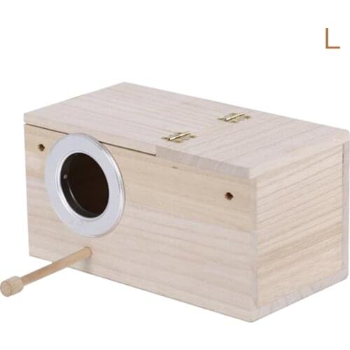 Wood Bird House Nest Birds Parakeet Cage Balcony Decoration Box Wooden 1Pcs Pet Cockatiel Budgie Home Breeding