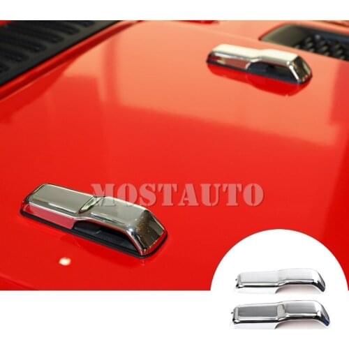 For Jeep Wrangler JL ABS Chrome Front Hood Decoration Trim Cover 2018-2019 2pcs Silver/Black/Red Car Accessories Interior