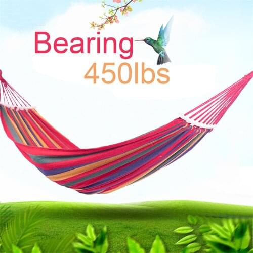 Double Hammock 450 Lbs Portable Travel Camping Hanging Hammock Swing Lazy Chair Canvas Hammocks