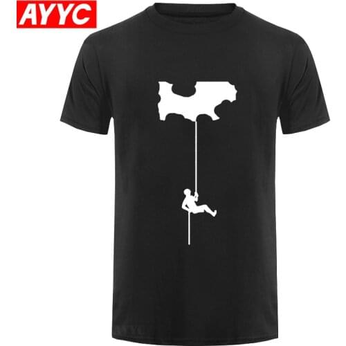 AYYC T Shirt Tshirt Summer Men Interesting Rope Climber Extreme Sports Short Sleeve Cotton