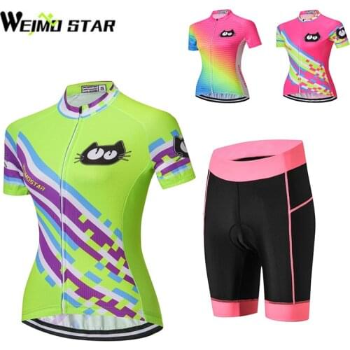 Cat Shirt Cycling Jersey WEIMOSTAR Women cycling clothing maillot ciclismo Racing Clothing Wear Breathable Pad Shorts Suit