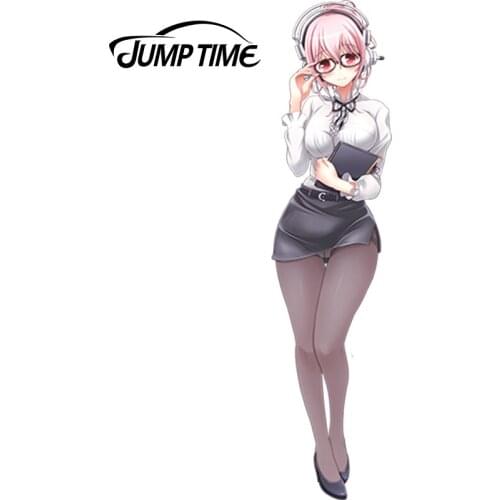 JumpTime 13cm x 3.1cm Cartoon Super Sonico Girl Sexy Beauty Anime Car Bumper Accessories Windows Waterproof Decals