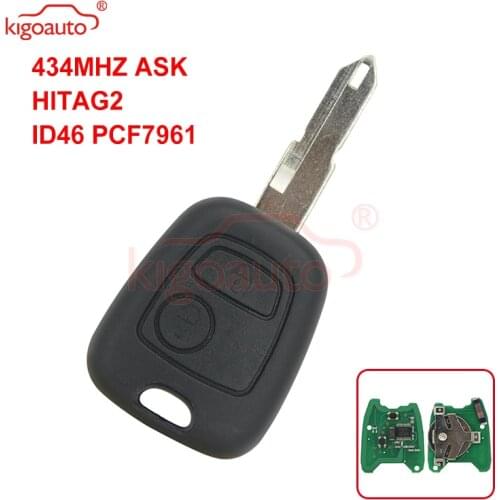 Kigoauto remote key 2 button NE72 blade 434Mhz for Citroen C2 C3 C5 Xsara Picasso car remote key