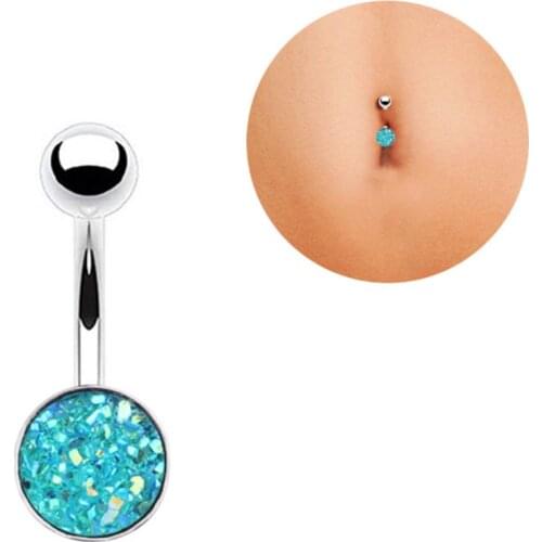1PC Crystal Steel Belly Piercings Round Body Ring Body Jewelry Navel Piercing Sexy Piercing Ear Piercings Navel Earring