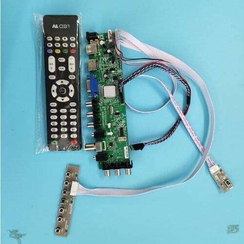 Kit For CLAA133WA01 DVB-T DVB-T2 TV LVDS USB AV Signal VGA LED HDMI 1366X768 controller board digital WLED 40pin 13.3" remote