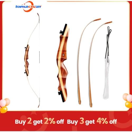 Toparchery Hunting Bow Recurve Bow 62inch Take-Down Bow For Shooting Outdoor Sport Hunting Practice Wooden Hunting Bow