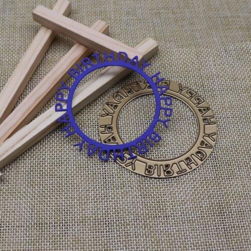 Happy Birthday Circle Metal Cutting Dies Scrapbooking Stencil for Album Paper DIY Gift Card Decoration Embossing Dies New 2021