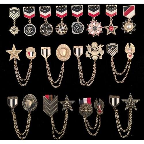 Fashion brooch breastpin Order of Merit college army rank metal badges applique for clothing HE-2687
