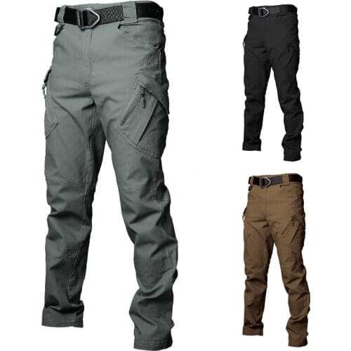 Mens Tactical Pants Multi-Pocket Wear-Resistant Camping Hiking Climbing Running Pants Male Outdoor Sports Breathable Trousers