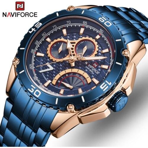 NAVIFORCE Brand Luxury Casual Mens Watches Date Week Fashion Luminous Clock Quartz Sport Waterproof Watch Men Relogio Masculino
