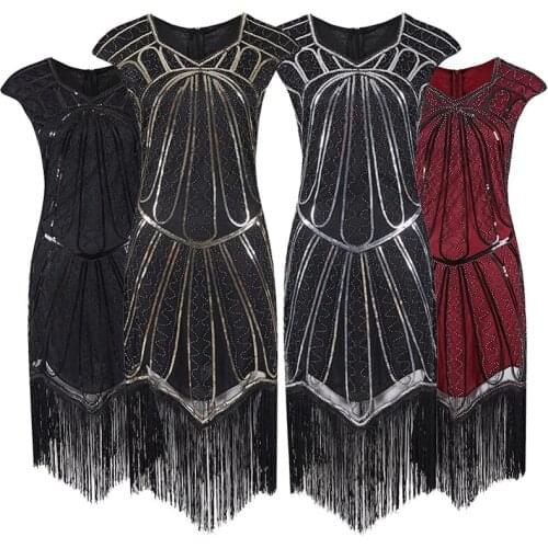 2019 NEW K226 20s DRESS Roaring 20s Flapper Costume Sequin Pearls Outfit Fancy Dress