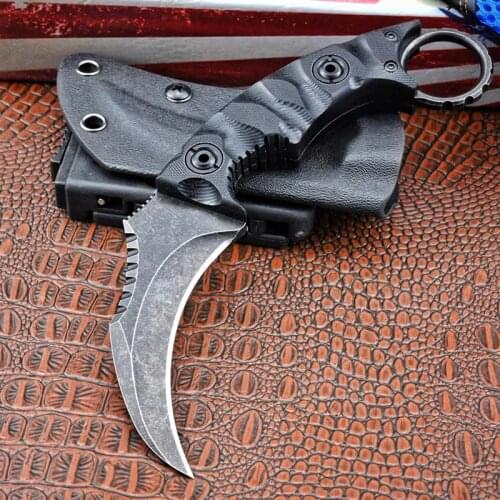 Karambit Knife Tactical Fixed Blade Knives D2 Blade G10 Handle Hunting Knife Camping Survival Outdoor Knife