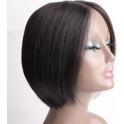 Black Star Wig Short BOB Wig Straight Hair Natural Black Synthetic Hair wigs 10inch for Women 130% Density Wigs 120g