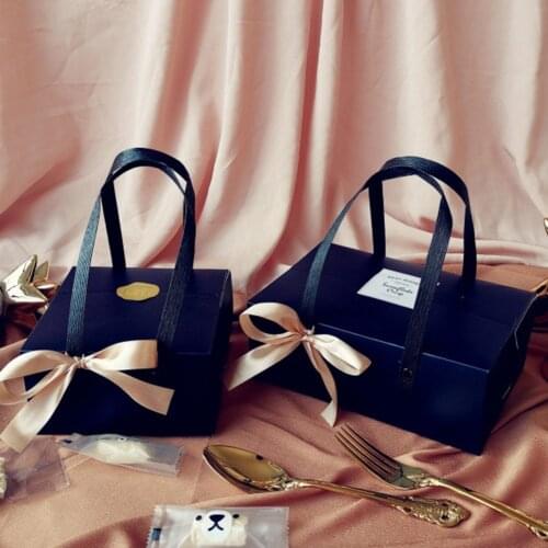 Candy Cake Gift Box Chocolate Cardboard Boxes Packaging With Handle Ribbon For Christmas Birthday Party Baby Shower Wedding