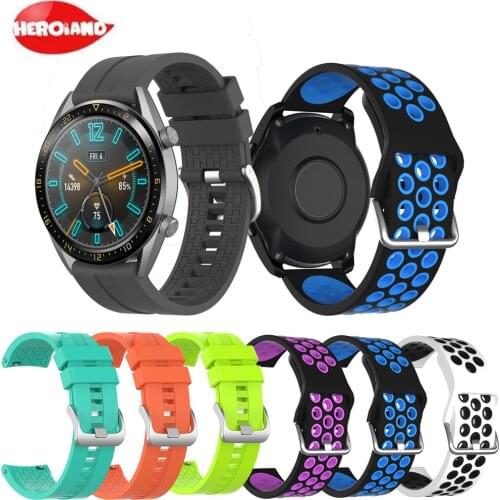 22mm Sport Band For Xiaomi Huawei Watch GT 46mm Watchband Replacemet Silicone Strap for Huami GT 2 /GT 46MM Smart Watch Belt