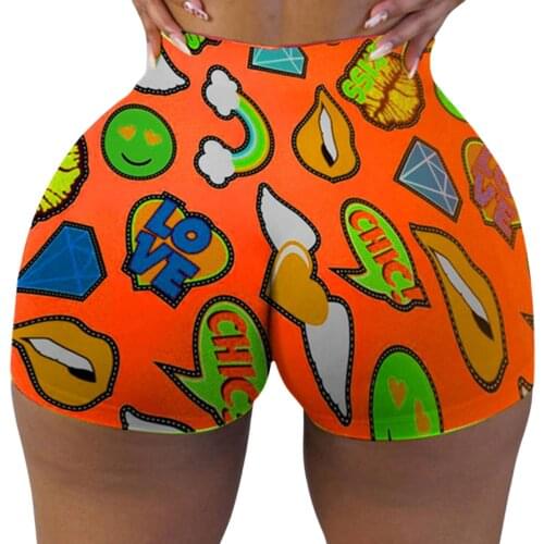 Hot Sale Summer Shorts For Females Fashion Casual Slim Sexy High Waist Printed Breathable Homewear Fitness Short Pants Females