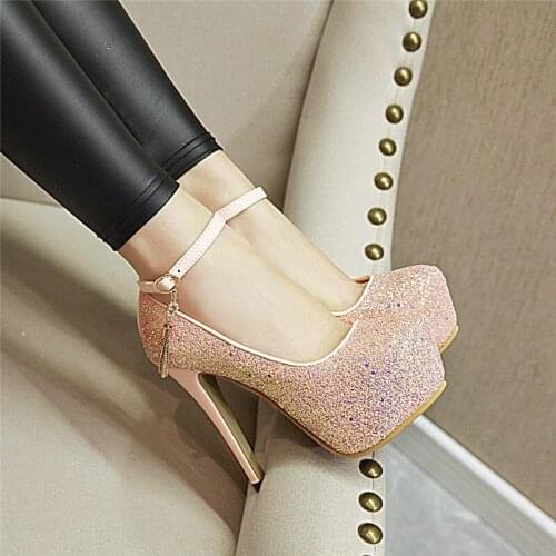 YMECHIC 2018 Fashion Women Pumps Sexy Extreme High Heels Ankle Strap Mary Jane Platform Shoes Party Wedding Bride Summer Shoes