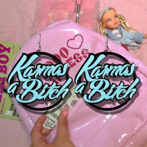 Y2K Jewelry Big Blue Letter Earrings for Women Acrylic Exaggerated Cool Vintage Goth Earring Charms 90s Aesthetic Gifts New