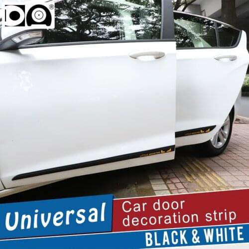 4 pieces Car Door Lengthen Anti-collision Strip Edge Guard protector Car decor Black/White use for car door fit all car models