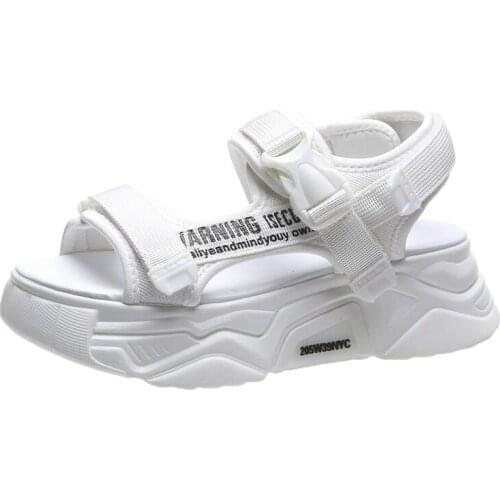 2021 Sandals Women Summer Students Fashion Thick Bottomed Causal Beach Breathable High Heel Flat Bottom Women Sandals