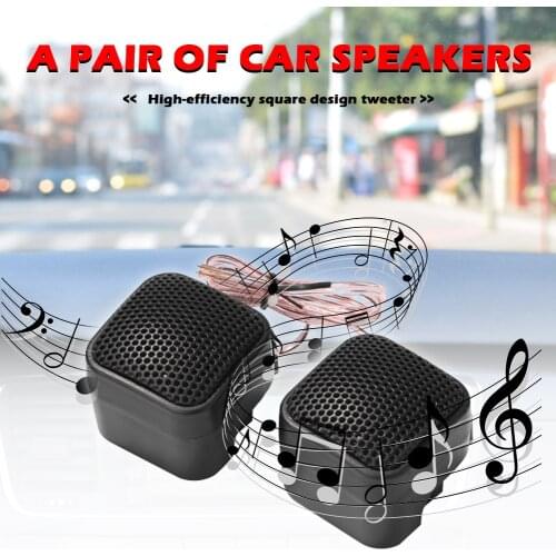 1 Pair Car Tweeter 500W Mini Square Treble Loudspeakers High Frequency Car Stereo Audio Speakers 12V DC Universal Accessories