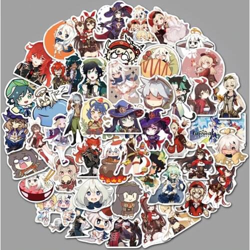 10/50Pcs Hot game cartoon Genshin Impact Stickers For Motorcycle Skateboard Toy Refrigerator Guitar Phone Laptop Refrigerator