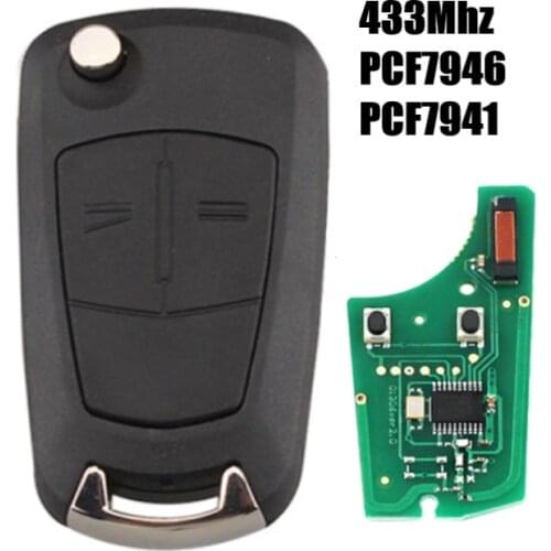 2Buttons PCF7941/PCF7946 Chip Car Remote Key For Vauxhall Opel Astra H Zafira B 2005 2006 2007 2008 2009 2010 433Mhz key
