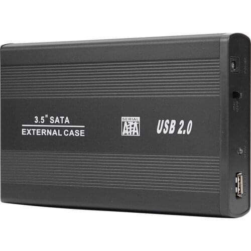 3.5 inch USB 2.0 to SATA Port SSD Hard Drive Enclosure 480Mbps HDD Case Adapter Support 2TB External Hard Drive Enclosure HDD