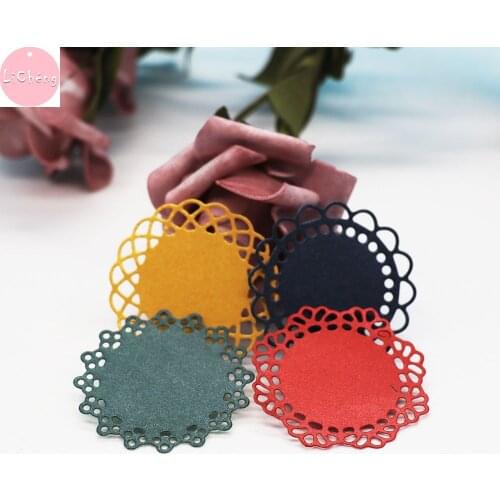 4pcs Circle Flower Metal Cutting Dies Scrapbooking Paper Card Making Craft Edge Stencil Clear Stamps and Slimline Card Dies