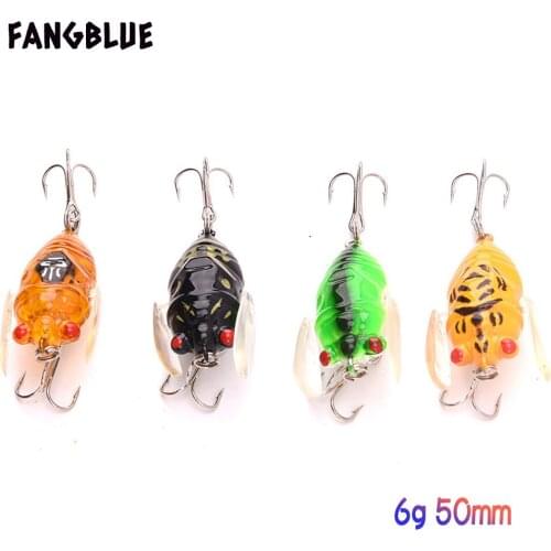 4PCS Insects Fishing Lure 5cm 6g Topwater Popper Lure Floating Iscas Artificial Bait Insect Fishing Tackle With Treble Hooks