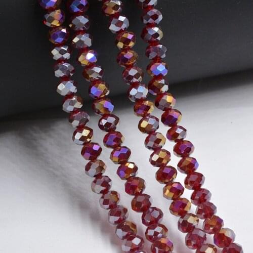 AB 3*4mm Crystal Glass Round Beads Cristal Faceted Beautiful Transparent Strand Beads Diy Components for Needlework