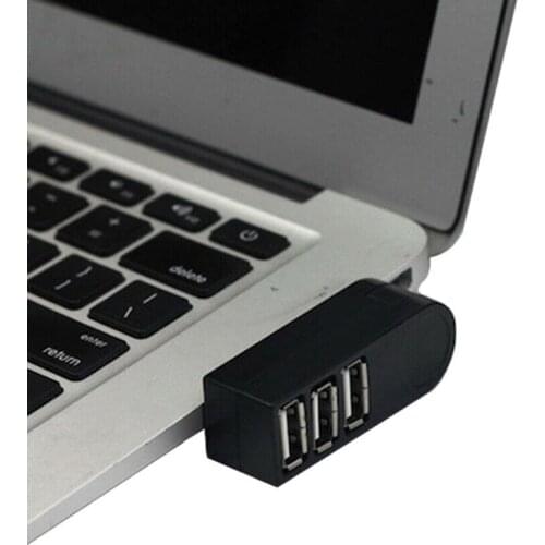 Adapter Cables Portable 3 Ports USB 2.0 Hub Mini 270 Rotatable Splitter Laptop PC Adapter Computer Cables Connectors H-best
