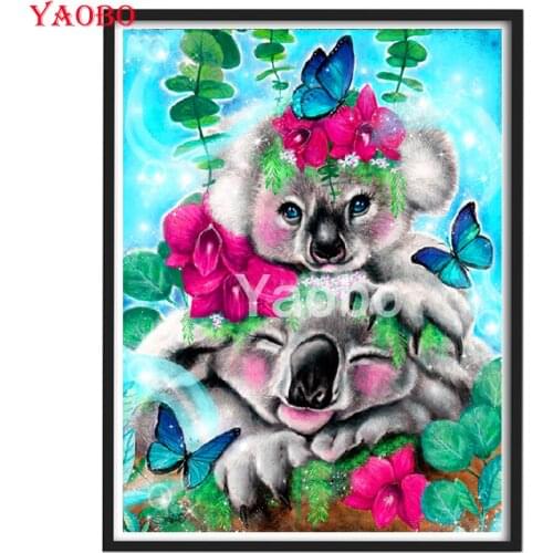 Koala Love Diamond mosaic Full Square/Round 5D Diamond painting Animal DIY Diamond embroidery Cross stitch Handicraft
