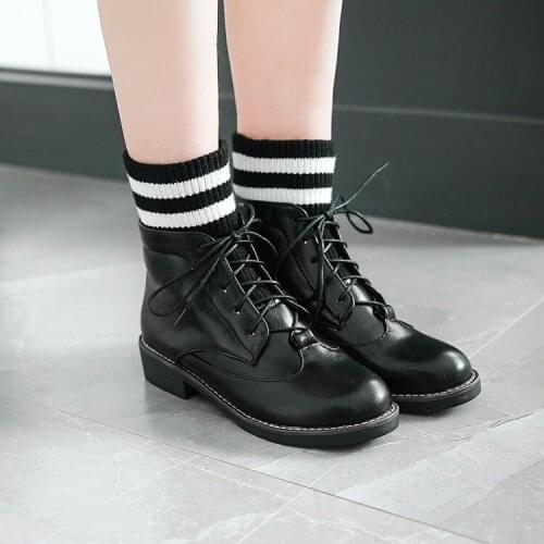 PXELENA Striped Knitting Stretch Square Low Heels Boots Women Shoes Lace Up Round Toe Riding Knight Motorcycle Ankle Boot