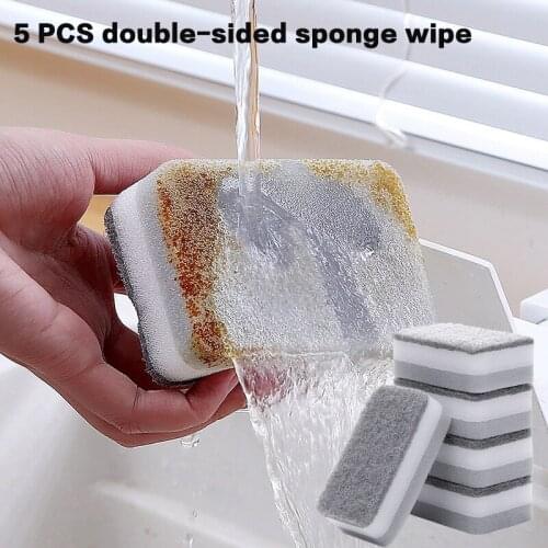 5pcs Cleaning Sponge High Density Eraser Soft Scouring pad Cleaning Cloth Hot Cleaning Brushes Kitchen Bathroom Dish Tools