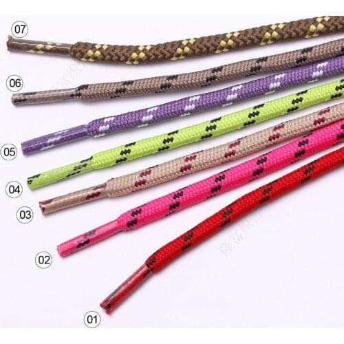 Classic 80/100/120cm Long Shoelace Polyester Durable Round Double Color Shoelace For Climbing/Running Shoes