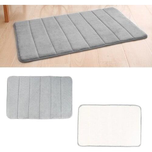 Home Bath Mat Memory Foam Bath Spa Rug Shower Mat Coral Fleece Carpet Water Absorption Non-slip Absorbent Toilet Floor Cushion