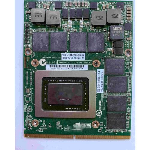 Quadro 3000M Q3000M VGA GPU Video Graphics Video Card for Dell Precision M6600 M6700 M6800 HP 8760W 8770W 8740W N12E-Q1-A1 RDJT7