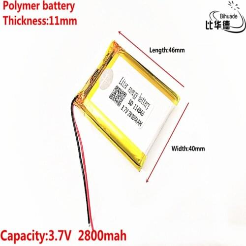 2019 Liter energy battery 3.7V lithium battery early 114046 2800mAh headlight GPS navigator general polymer batteries