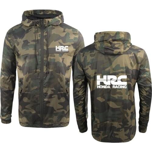 Spring Autumn casual Sports jacket HRC race motorcycle Car Logo printing Mens Zip Jacket high quality Cotton Men Clothing