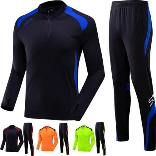 Male Kids Soccer Jerseys Sets Survetement Football Kits Futbol Running Jacket Adult Men Sports Training Tracksuit Uniform Suits