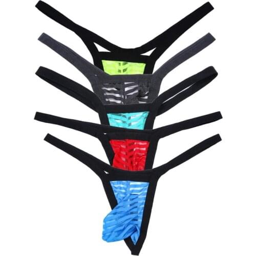 Men Thong G-string Jockstrap String Homme Mesh Transparent Sexy Penis Pouch Suspensorio Hombre Thongs Cueca Lingerie Gay Panties