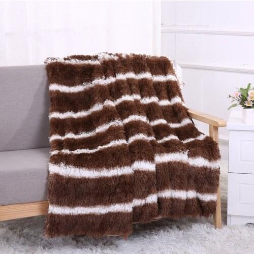Soft and fluffy artificial fur blanket printed double-layer fleece blanket suitable for bed sofa home decoration warm blanket
