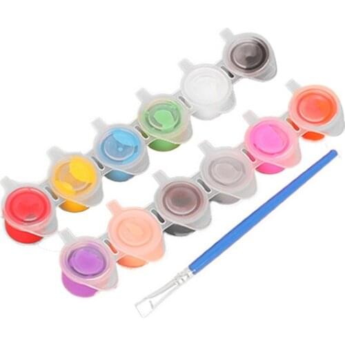 12 Colors Acrylic Paints with 2 Brushs DIY Graffiti Pigment Set for Oil Painting Paint Set