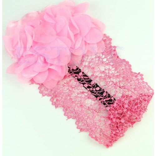 New Newborn Baby Kid Girl Elastic Flower Headband Hairband Hair Accessories C1FE