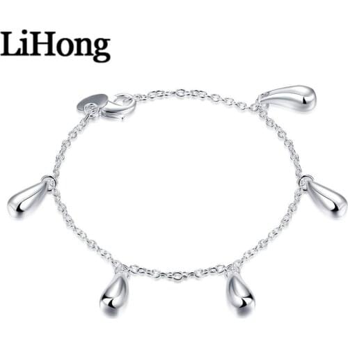 New Style 925 Sterling Silver Bracelet Five Water Drop Raindrop Bracelet For Feminine Charm Engagement Party Wedding Fashion Jew