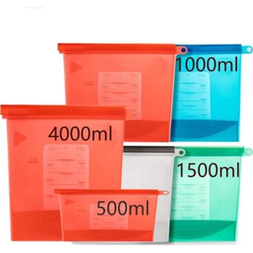 Extra Large 4000ml Silicone Food Saver Bags Reusable Silicone Food Storage Bag Sandwich, Liquid, Snack, Meat, Vegetable