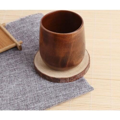 P15D Wooden Cup Primitive Handmade Natural Wood Coffee Beer Juice Milk Tea Mug